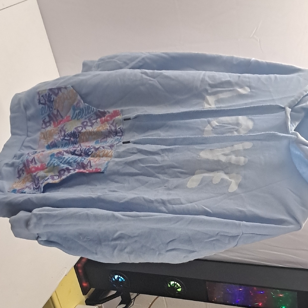 No Boundaries Blue Oversized Long Sleeve Graphic Hoodie